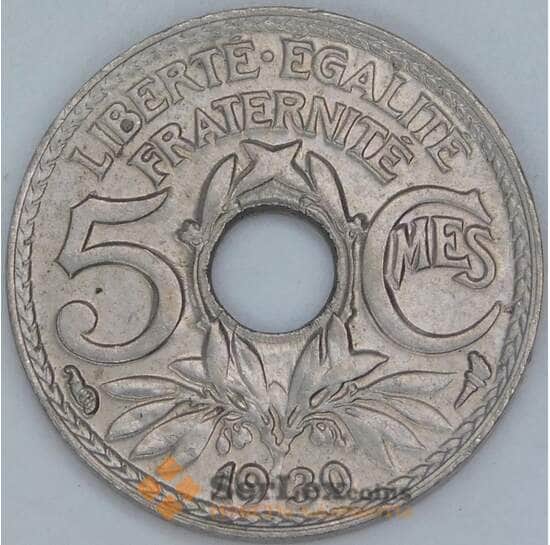 Франция 5 сантимов 1930 КМ875 UNC арт. 56943