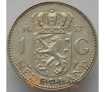 Монета Нидерланды 1 гульден 1957 КМ184 AU Серебро (J05.19) арт. 17366