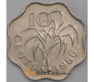 Монета Свазиленд 10 центов 1986 КМ41 UNC арт. 38965