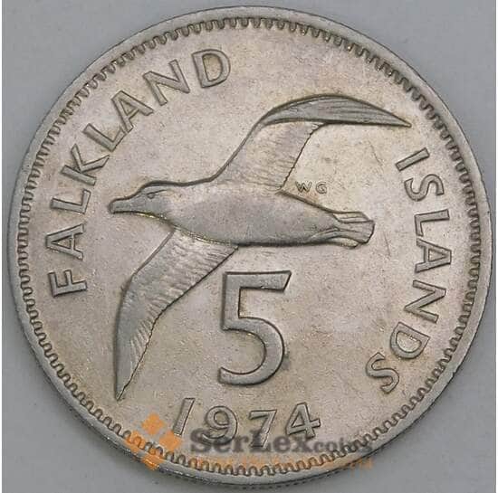Фолклендские острова 5 пенсов 1974 КМ4.1 XF арт. 56247