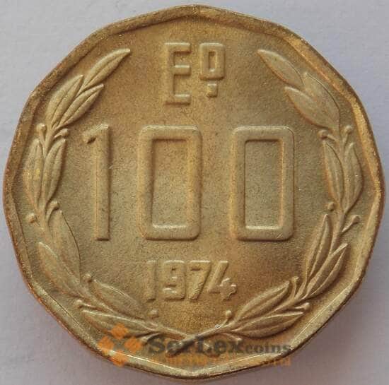 Чили 100 эскудо 1972 КМ202 UNC (J05.19) арт. 17029