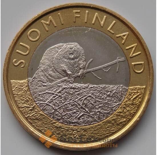 Финляндия 5 евро 2015 Сатакунта Бобр UNC арт. 8360