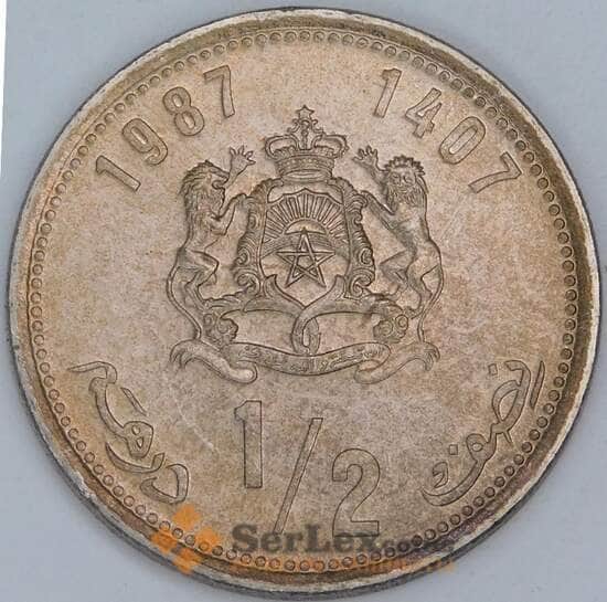 Марокко 1/2 дирхама 1987 Y87 UNC арт. 44868