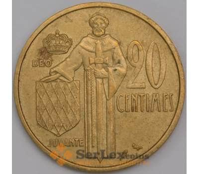 Монета Монако 20 сантим 1962 КМ143 XF арт. 14610