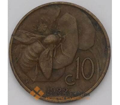 Монета Италия 10 чентезимо 1922 КМ60 XF арт. 38353