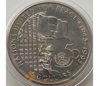 Монета Барбадос 5 долларов 1995 BU ООН арт. 13952