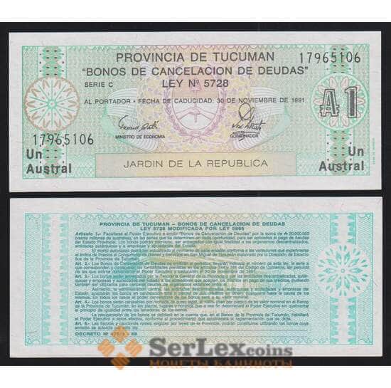 Аргентина Тукуман 1 аустраль 1991 РS2711b(2) UNC  арт. 54443