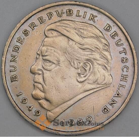 Германия 2 марки 1990 F КМ175 VF Франц Йозеф Штраус  арт. 54935