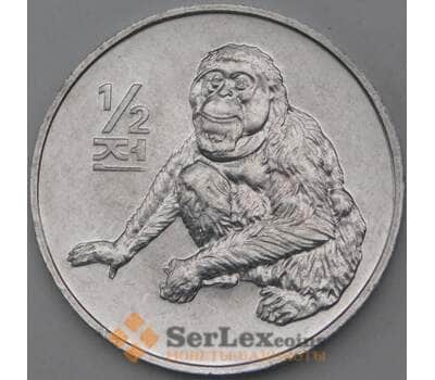 Монета Северная Корея 1/2 чона 2002 КМ184 UNC Обезьяна арт. 26945