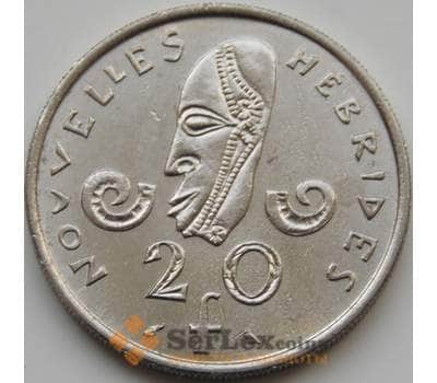 Монета Новые Гебриды 20 франков 1967 КМ3.1 XF арт. 7986