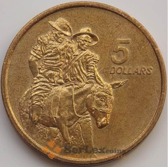 Австралия 5 долларов 1990 КМ134 AU Мемориал АНЗАК арт. 7989