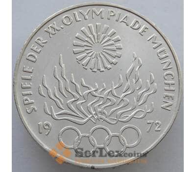 Монета Германия 10 марок 1972 D КМ135 BU Серебро Олимпиада Мюнхен'72 - Факел (J05.19) арт. 14935