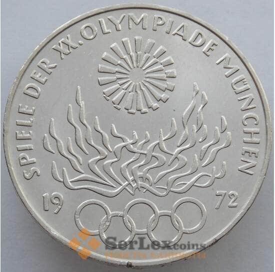 Германия 10 марок 1972 D КМ135 BU Серебро Олимпиада Мюнхен'72 - Факел (J05.19) арт. 14935