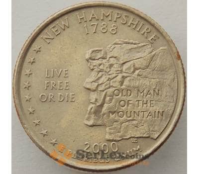 Монета США 25 центов 2002 P КМ308 aUNC Нью Гемпшир арт. 15434