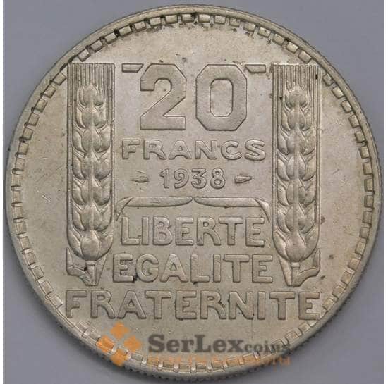 Франция 20 франков 1938 КМ879 XF арт. 40606