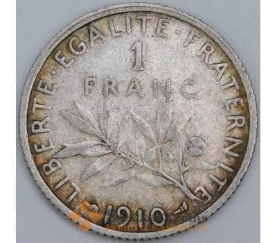 Франция 1 франк 1910 КМ844 VF арт. 57392