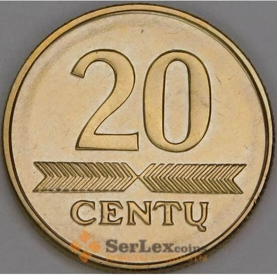 Литва 20 центов 2009 КМ107 UNC арт. 53342