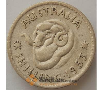 Монета Австралия 1 шиллинг 1953 КМ53 VF Серебро Елизавета II (J05.19) арт. 17281