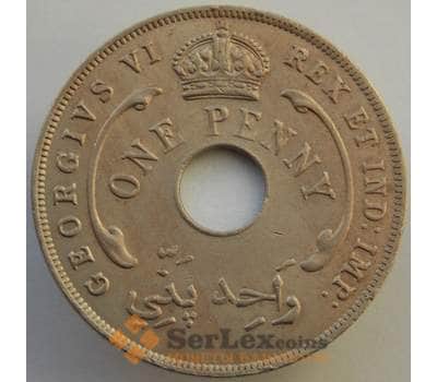 Монета Британская Западная Африка 1 пенни 1943 КМ19 VF арт. 9189