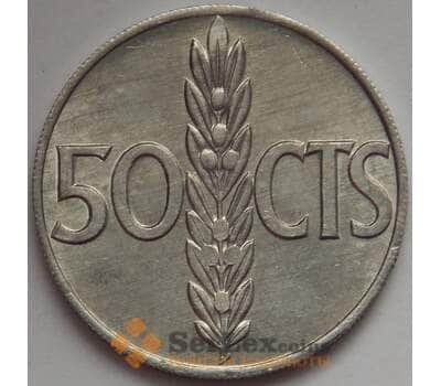Монета Испания 50 сентимо 1966 КМ795 aUNC Франко арт. 17053