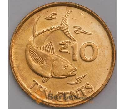 Сейшельские острова монета 10 центов 2012 КМ48а UNC арт. 42174