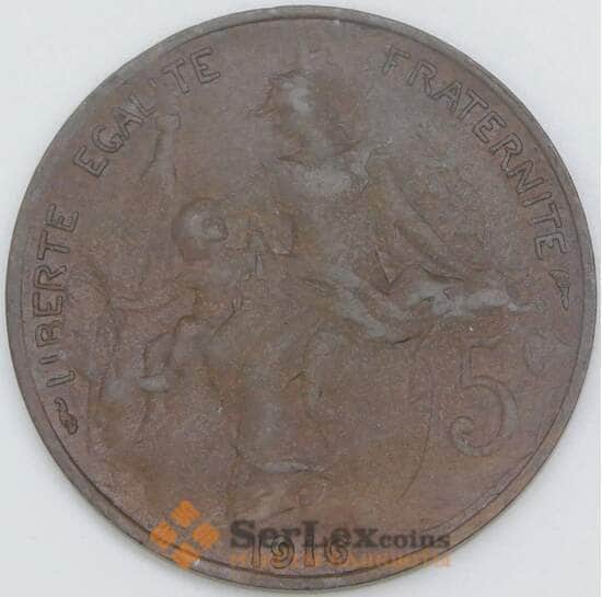 Франция 5 сантимов 1916 КМ842 F арт. 56977