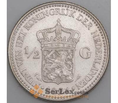Нидерланды монета 1/2 гульдена 1921 КМ160 AU арт. 46038