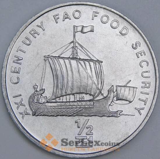 Северная Корея 1/2 чона 2002 КМ191 UNC Корабль викингов арт. 16881 Северная Корея 1/2 чона 2002 КМ191 UNC Корабль викингов арт. 16881