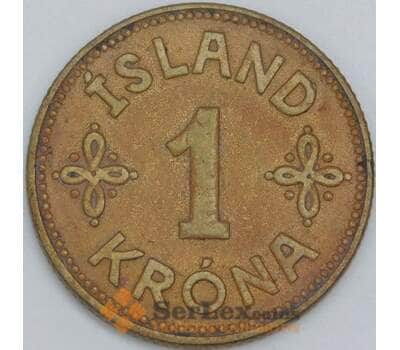 Исландия монета 1 крона 1940 КМ3 XF арт. 42010