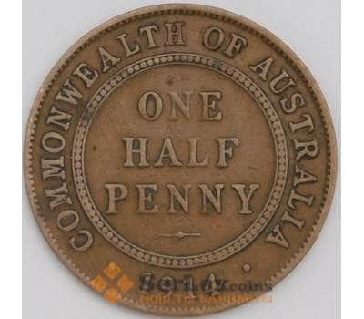 Монета Австралия 1/2 пенни 1914 КМ22 VF арт. 38858