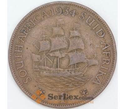 Южная Африка ЮАР 1 пенни 1934 КМ14.3 F  арт. 57077