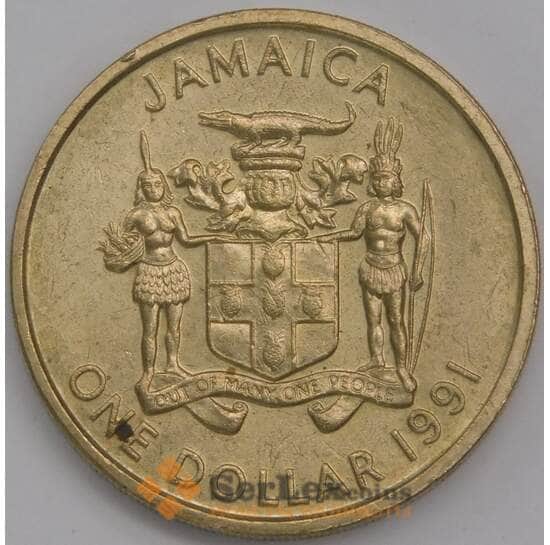 Ямайка монета 1 доллар 1991 КМ145 AU арт. 41891