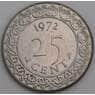 Суринам 25 центов 1972 КМ14 UNC арт. 46308