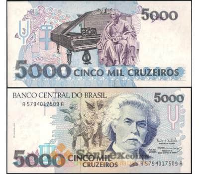 Банкнота Бразилия 5000 крузейро 1990-1993 Р232 UNC арт. 12766