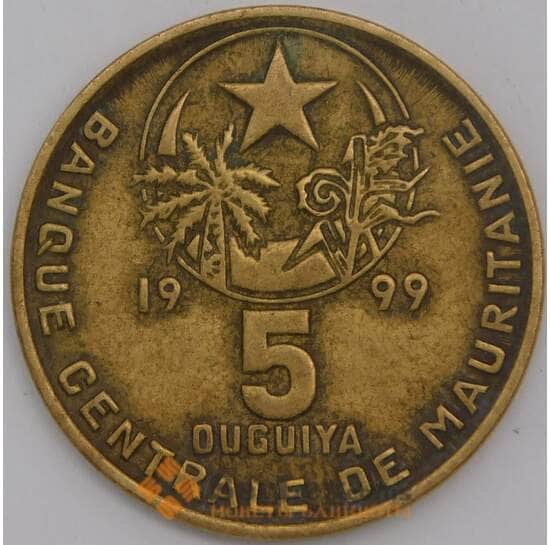 Мавритания монета 5 угий 1999 КМ3 ХF арт. 44775