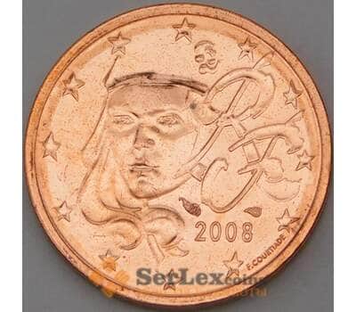 Монета Франция 2 цента 2008 BU из набора арт. 28826