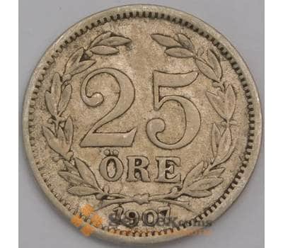 Монета Швеция 25 эре 1907 КМ775 VF арт. 40714