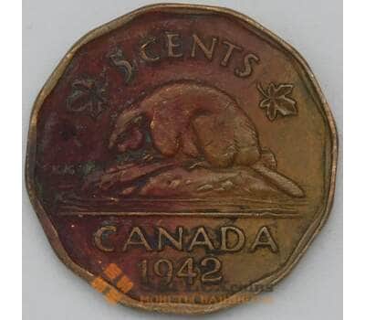 Монета Канада 5 центов 1942 КМ39 VF арт. 23837