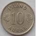 Монета Исландия 10 эйре 1969 КМ10 UNC (J05.19) арт. 17605