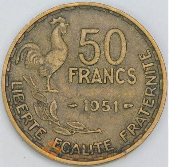 Франция 50 франков 1951 КМ918.1 XF арт. 56993