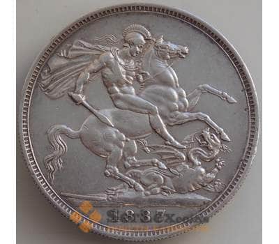 Монета Великобритания 1 крона 1887 КМ765 VF+  арт. 12825