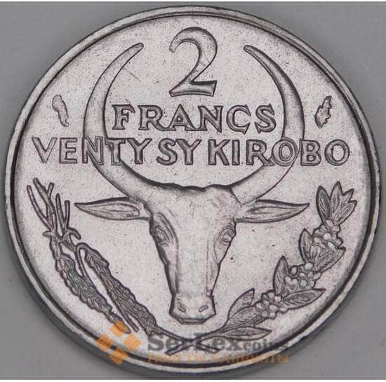 Мадагаскар 2 франка 1987 КМ9 UNC арт. 53268