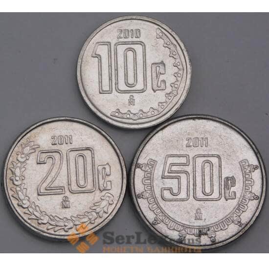 Мексика набор монет 10 20 50 сентаво 2010-2011 КМ934-936 aUNC арт. 41944