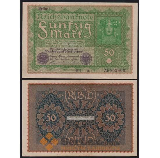 Германия 50 марок 1919 Р66(1) UNC арт. 49590