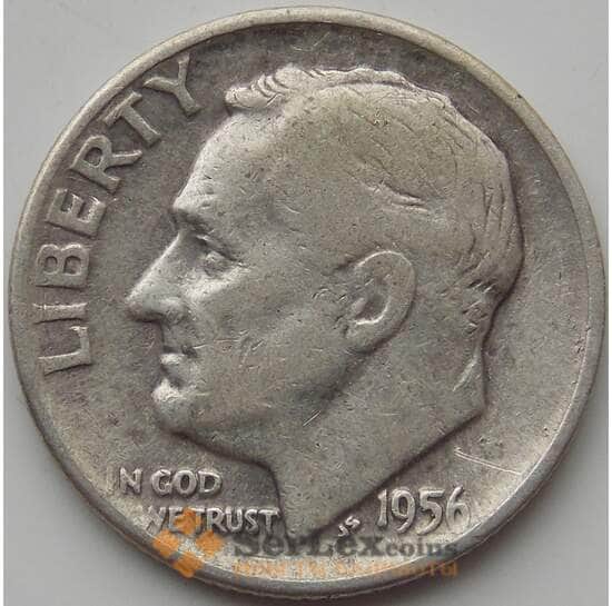 США дайм 10 центов 1956 D КМ195 VF арт. 11485