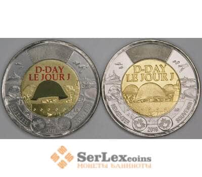 Канада 2 доллара 2019 D-Day UNC цветная+простая арт. 54970