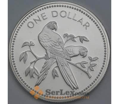 Монета Белиз 1 доллар 1978 КМ43а Proof Серебро Попугай  арт. 38723
