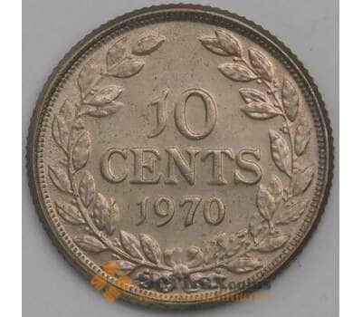 Либерия монета 10 центов 1970 КМ15а.2 UNC арт. 42725