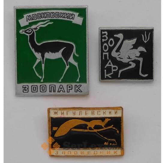 Набор значков 3 шт. Животные. Зоопарк, Заповедник арт. 37632