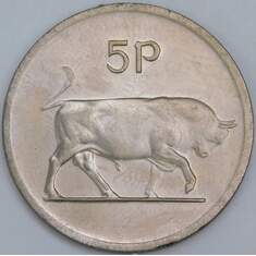 Ирландия 5 пенсов 1975 КМ22 UNC арт. 57432